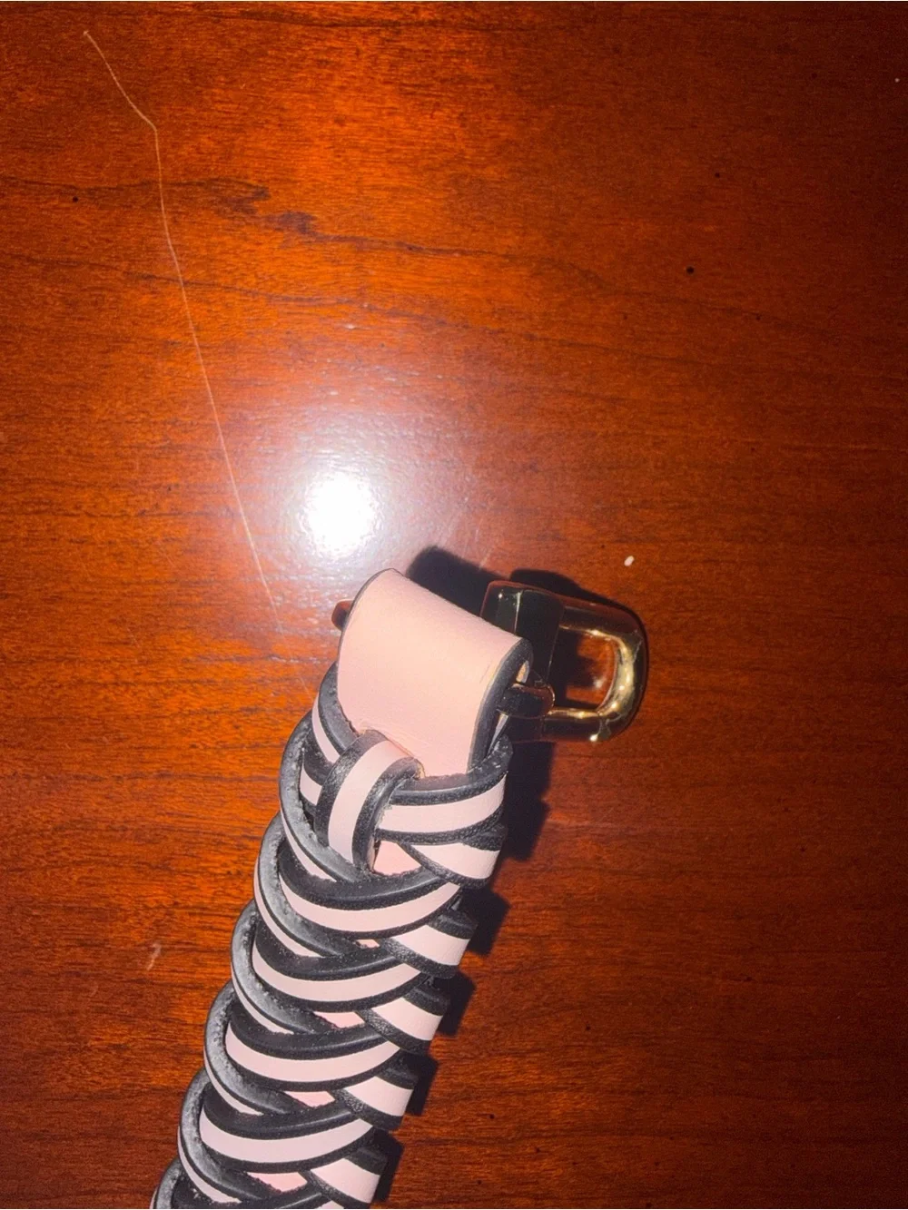 Leather woven  Black & Pink Replacement Purse Strap